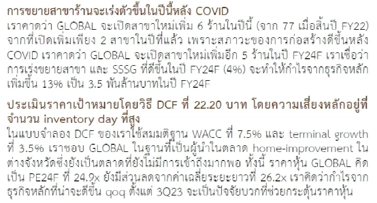 วิเคราะห์หุ้นรายตัว : GLOBAL อยู่บนวิถีของการฟื้นตัว