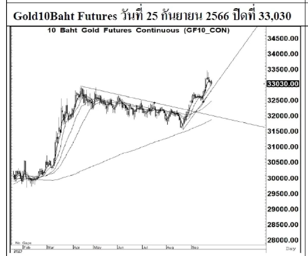 DAILY GOLD Futures : บล.เคจีไอฯ  Spot Gold (Dollar/Troy Ounce) -1.44  1915.33