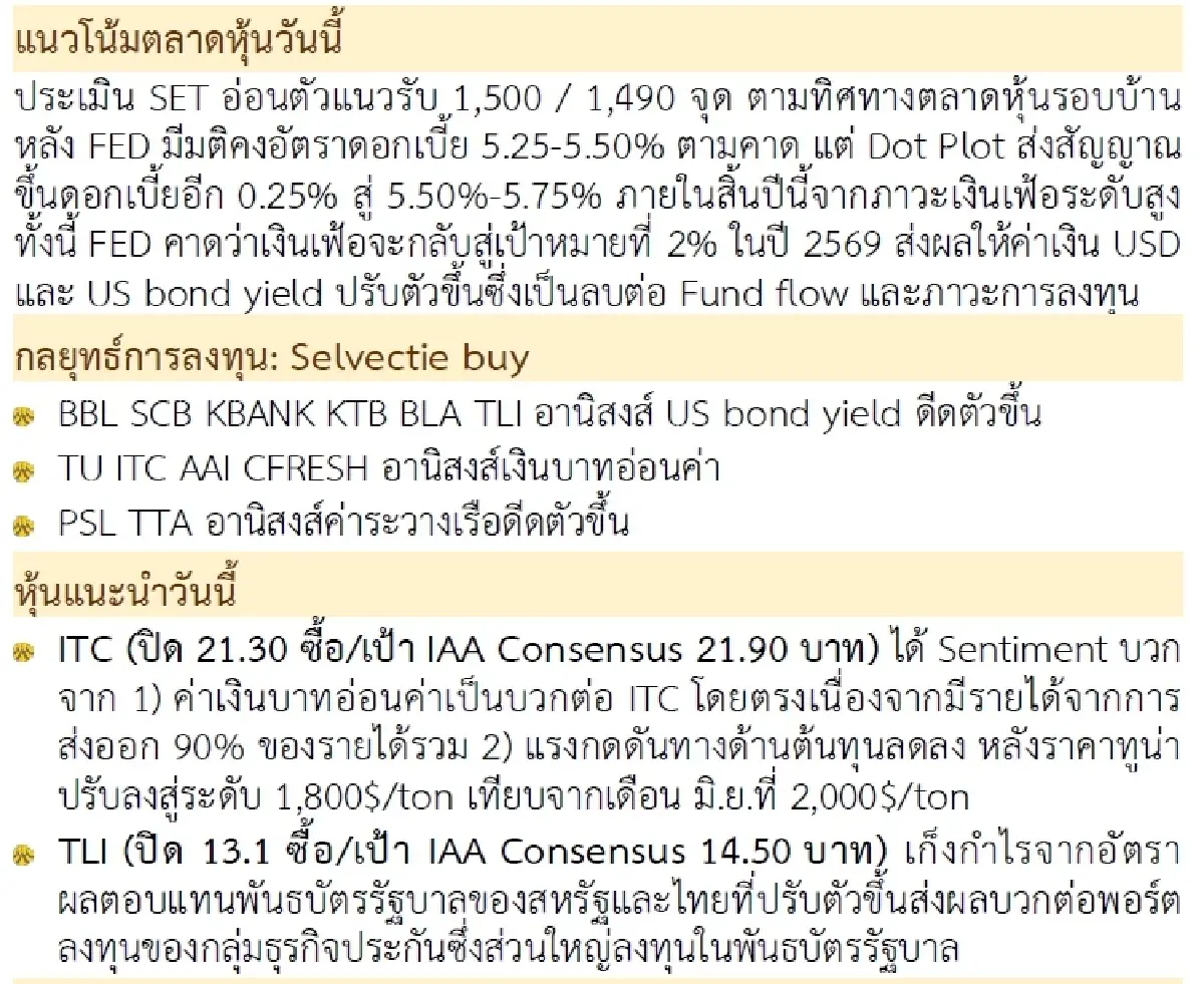 วิเคราะห์แนวโน้มตลาด : บล.กรุงศรี ลึกสุดใจ