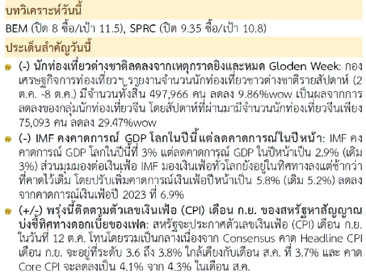 วิเคราะห์แนวโน้มตลาด : บล.กรุงศรี Selective buy