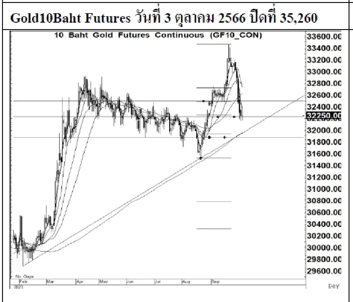 DAILY GOLD Futures : บล.เคจีไอฯ Spot Gold (Dollar/Troy Ounce) -0.52  1823.43