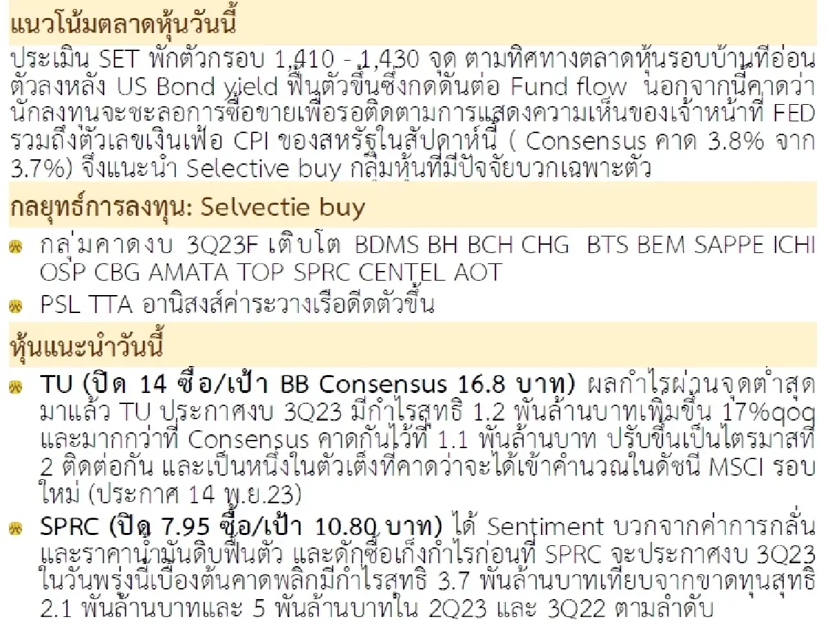 วิเคราะห์แนวโน้มตลาด : บล.กรุงศรี พักเหนื่อย