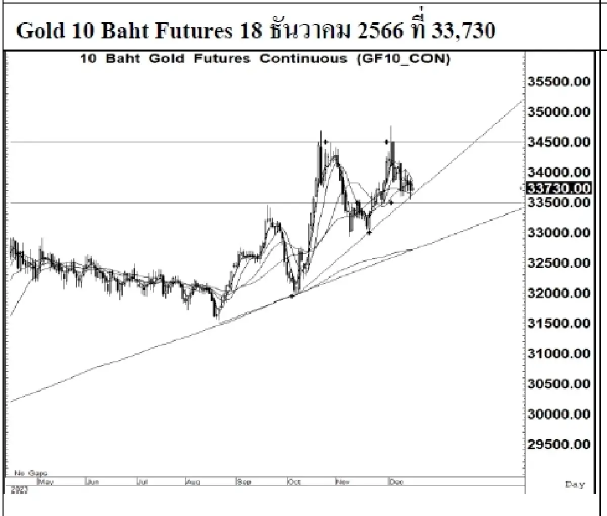 DAILY GOLD Futures : บล.เคจีไอฯ Spot Gold (Dollar/Troy Ounce) +13.98  2033.6