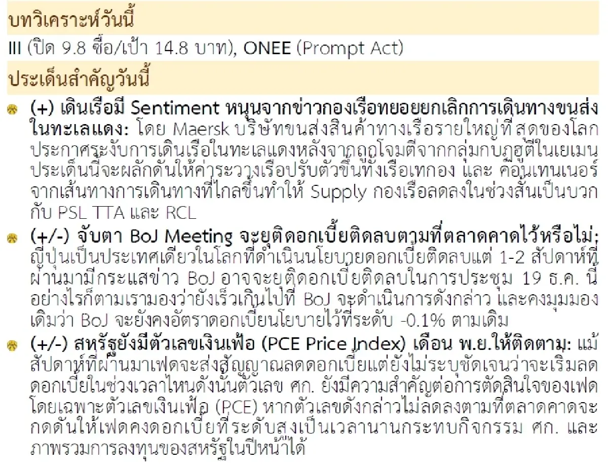 วิเคราะห์แนวโน้มตลาด : บล.กรุงศรี 1,400 แค่ปากซอย