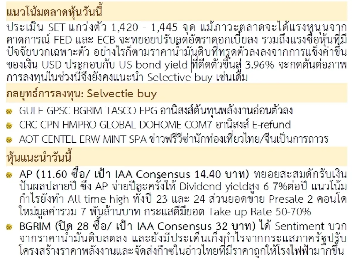 วิเคราะห์แนวโน้มตลาด : บล.กรุงศรี ผันผวน เน้นหุ้นรายตัว