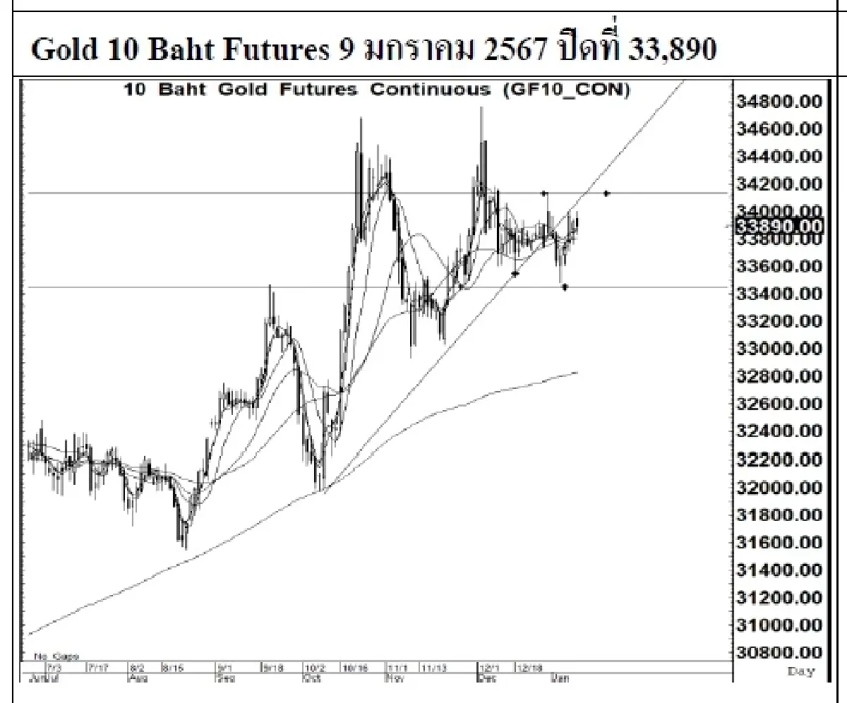 DAILY GOLD Futures : บล.เคจีไอฯ  Spot Gold (Dollar/Troy Ounce) +0.02 2027.74