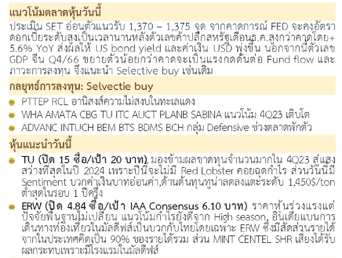 วิเคราะห์แนวโน้มตลาด : บล.กรุงศรี ปล่อยให้ไหลไป...