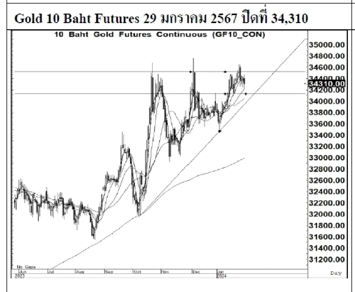 DAILY GOLD Futures : บล.เคจีไอฯ Spot Gold (Dollar/Troy Ounce) +10.87  2029.39
