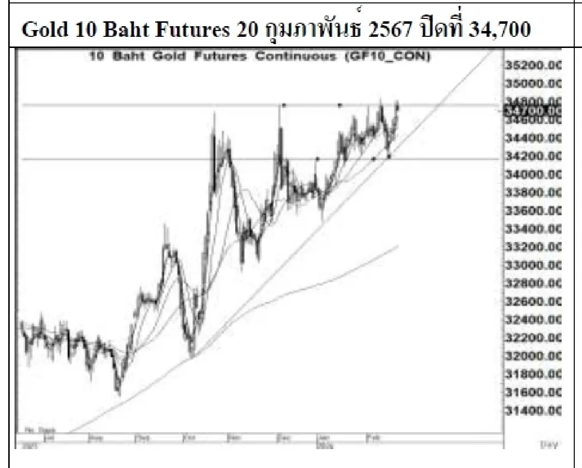 DAILY GOLD Futures : บล.เคจีไอฯ Spot Gold (Dollar/Troy Ounce) +11.33 2028.73