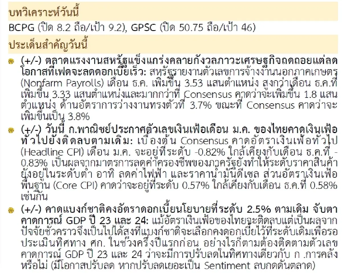 วิเคราะห์แนวโน้มตลาด : บล.กรุงศรี โฟกัสรายตัว