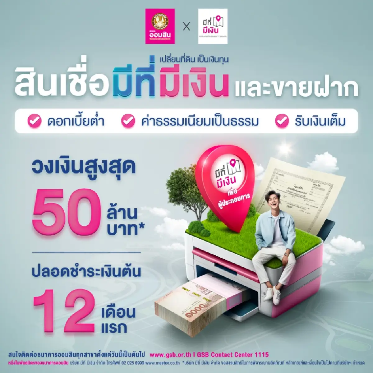 ได้เงินก้อน โฉนดแลกเงิน เปลี่ยนที่เป็นเงินทุนต่อธุรกิจ กู้สูงสุด 50 ล้านบาท
