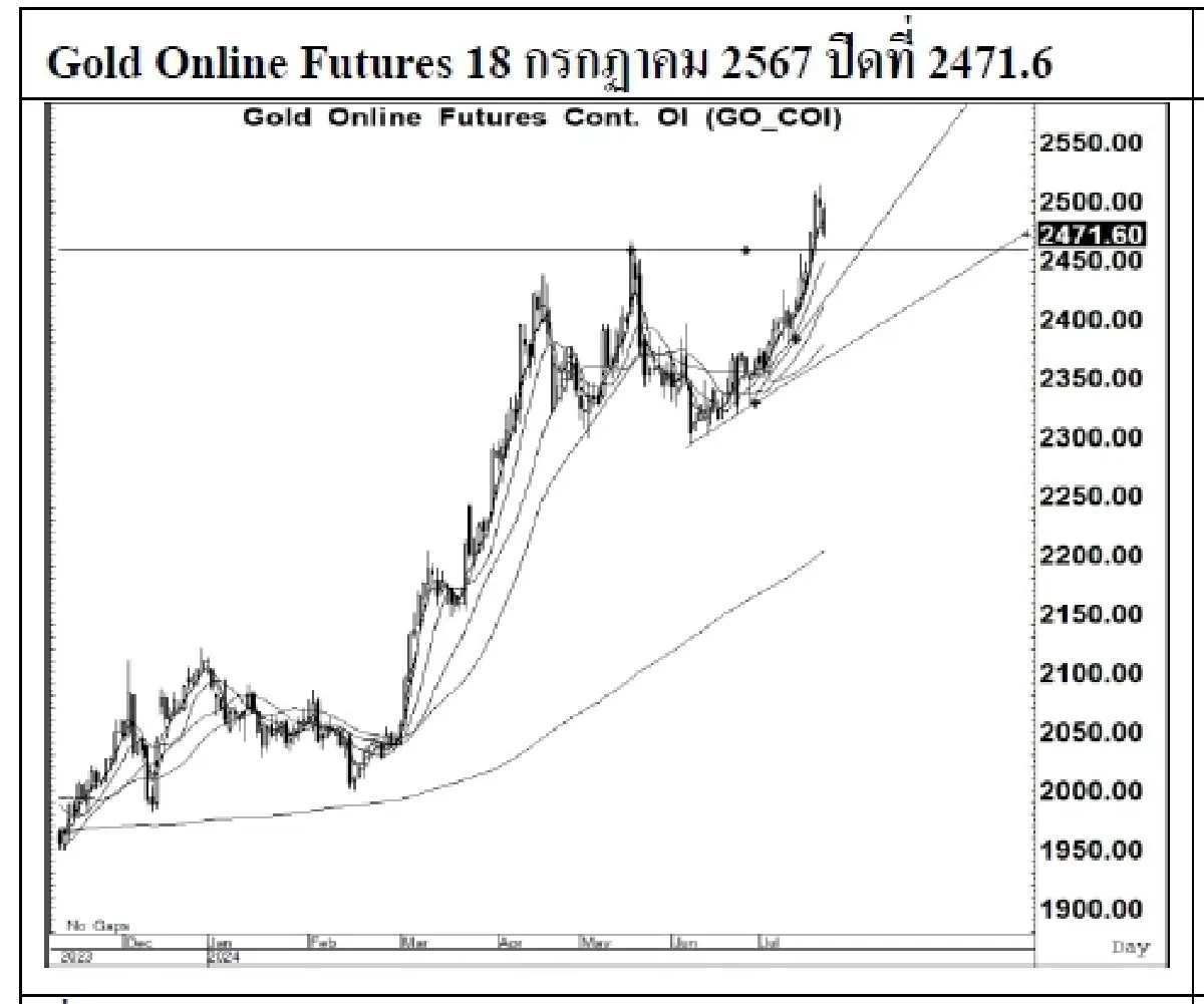 DAILY GOLD Futures : บล.เคจีไอฯ Spot Gold (Dollar/Troy Ounce) -3.51  2455.71