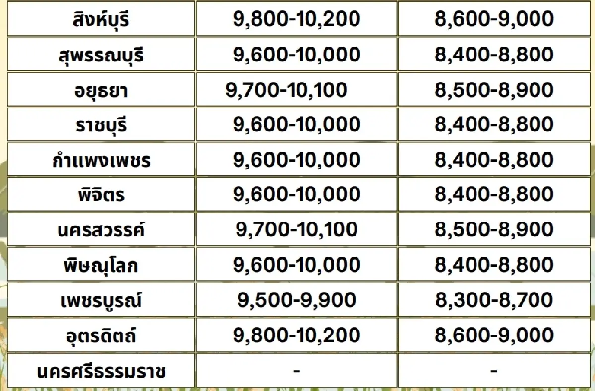 รายงานราคาข้าวขายส่งตลาดกรุงเทพฯ (สมาคมโรงสีข้าวไทย) วันที่ 25 ธันวาคม 2567
