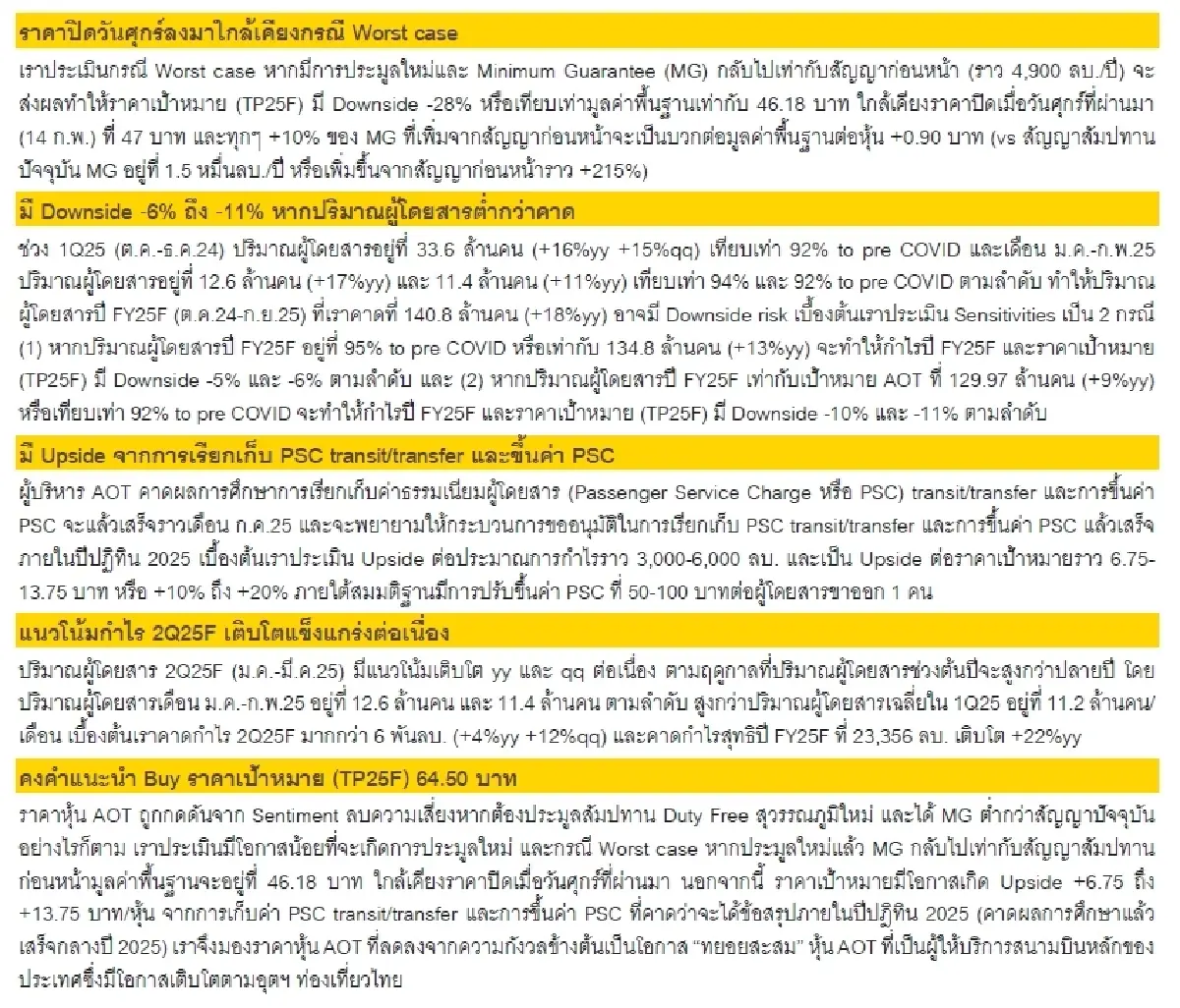 วิเคราะห์หุ้นรายตัว : บล.กรุงศรี AOT Sentiment ลบเป็นโอกาส “ทยอยสะสม”