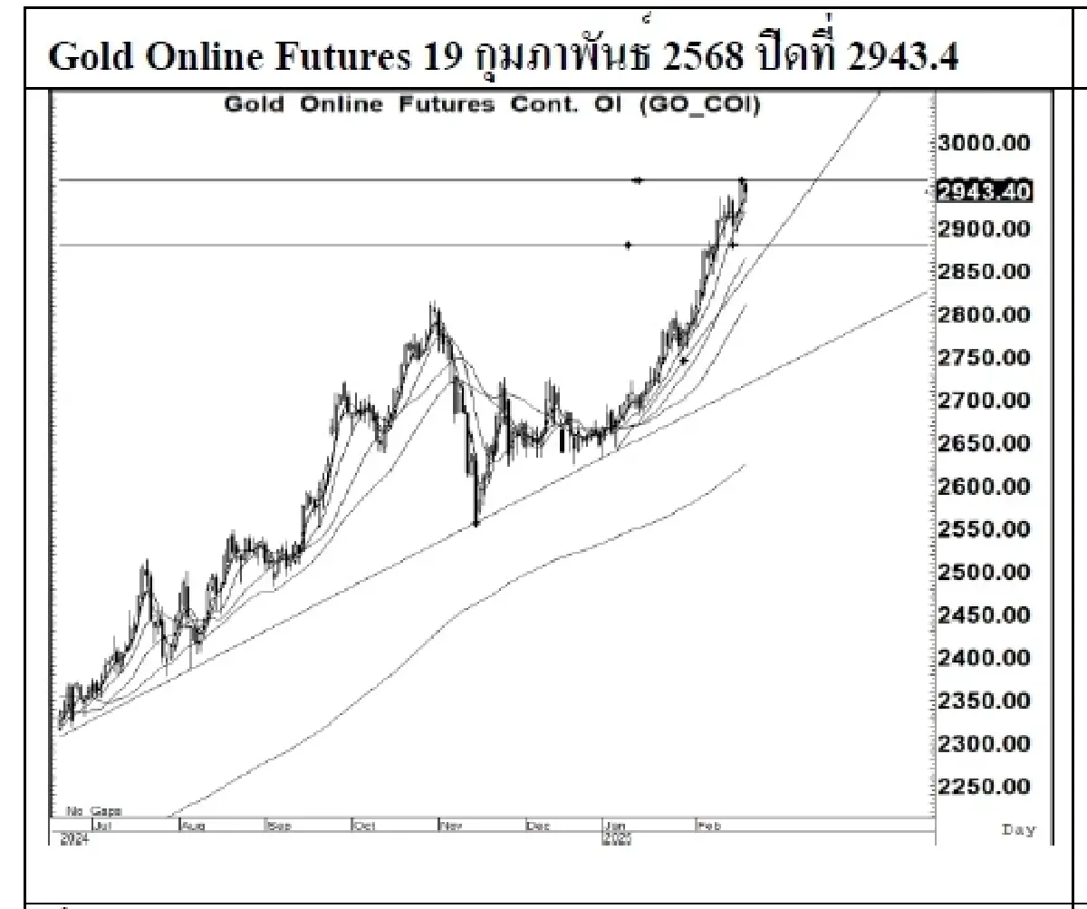 Daily Gold Futures : บล.เคจีไอฯ  Spot Gold (Dollar/Troy Ounce) -7.4 2923.88