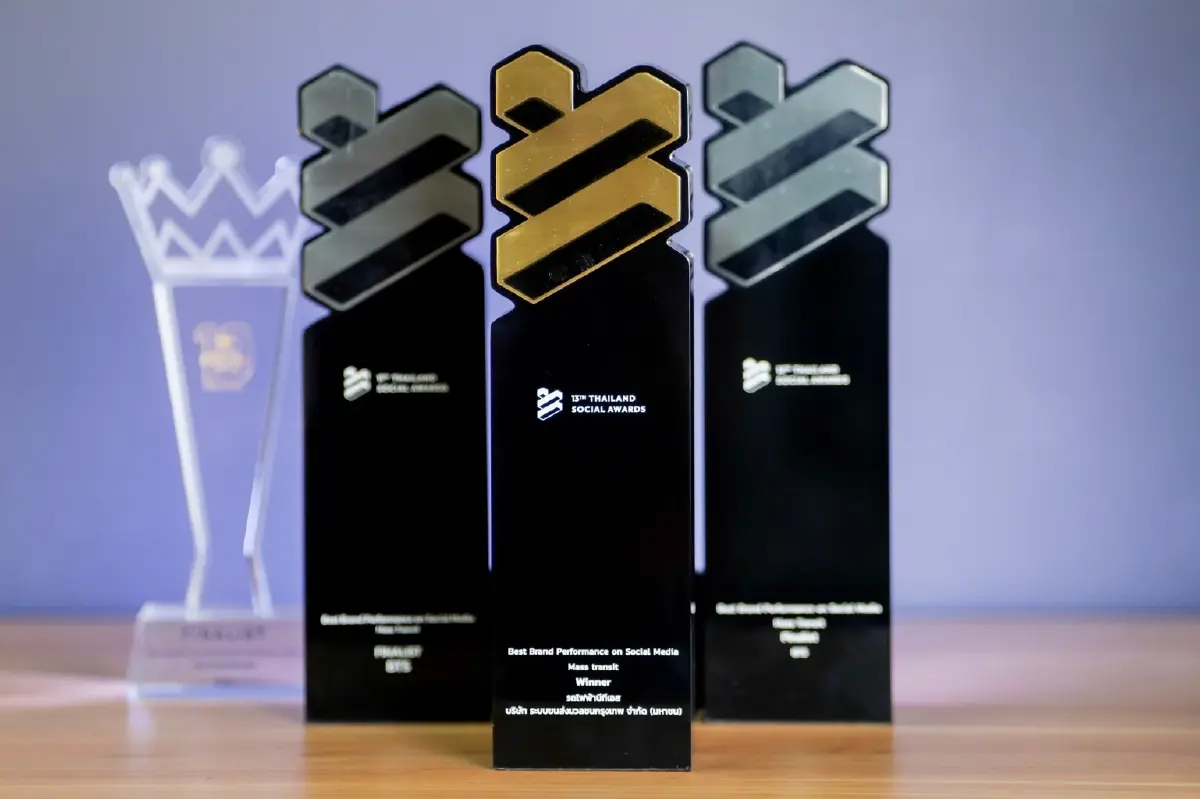 รถไฟฟ้าบีทีเอส คว้ารางวัลในงาน THAILAND SOCIAL AWARDS ครั้งที่ 13