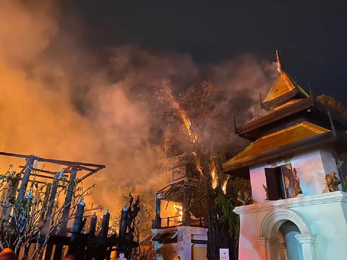 ด่วน ไฟไหม้โรงแรมดาราเทวี เชียงใหม่ ฉีดน้ำดับเพลิง คุมเพลิงไหม้