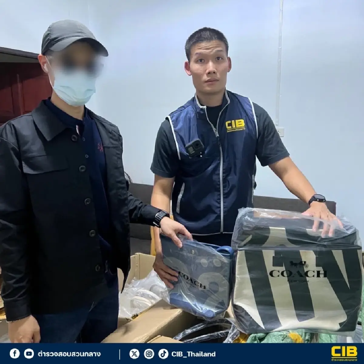 CIB ทลายแหล่งขายสินค้าแบรนด์เนมปลอม ยึดของกลางมูลค่า 26 ล้านบาท