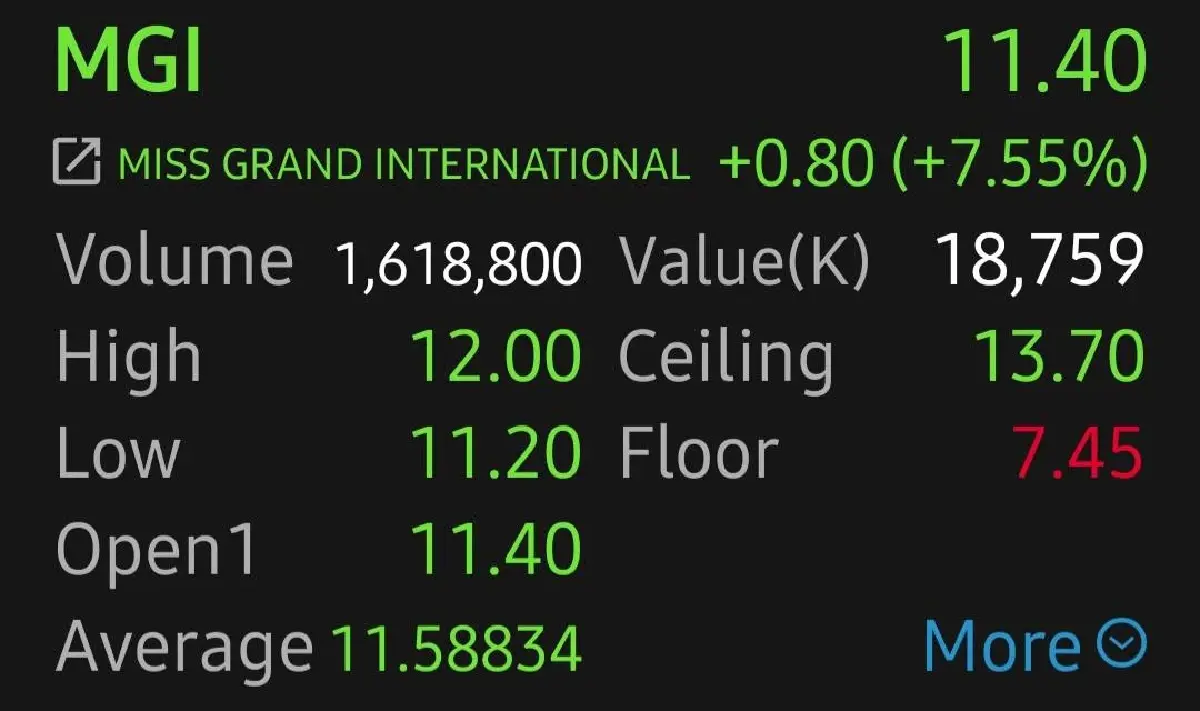 หุ้น MGI บวกพุ่ง 7.55% เข้าซื้อหุ้นเพิ่มทุน JKN 100 ล้านหุ้น กว่า 50 ล้านบาท 