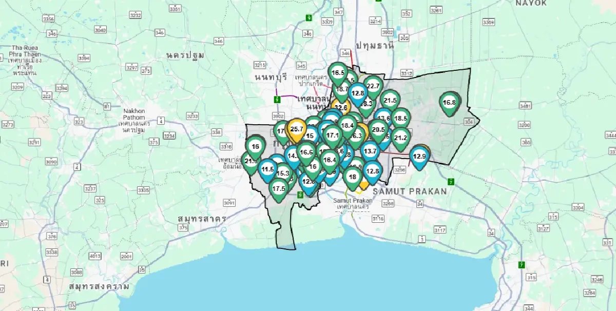 ค่าฝุ่น PM2.5 วันนี้ 5 เม.ย. 68 กรุงเทพอากาศดีอีก สถานการณ์ฝุ่นลดลง
