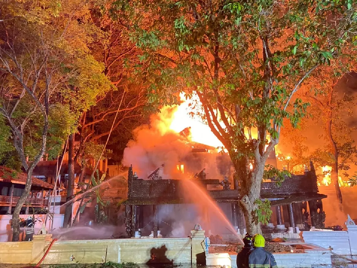 ด่วน ไฟไหม้โรงแรมดาราเทวี เชียงใหม่ ฉีดน้ำดับเพลิง คุมเพลิงไหม้