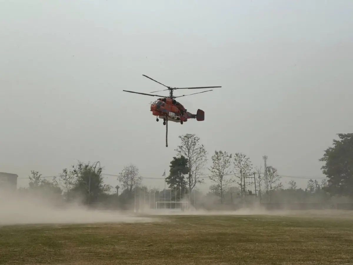 ไฟป่าเชียงใหม่วิกฤต KA-32 ฝ่าเปลวเพลิงทิ้งน้ำ ค่าฝุ่นติดอันดับ 9