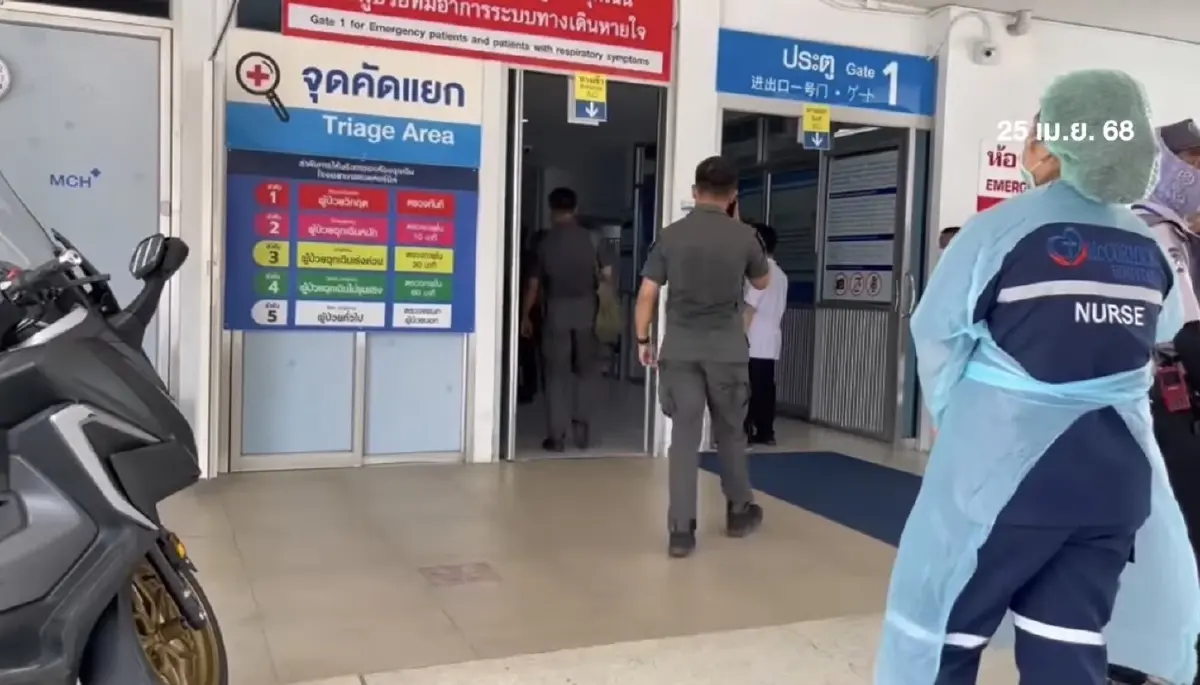 แตกตื่นวุ่น โรงพยาบาลดังเชียงใหม่ ชายนิรนามคลั่ง บุกจี้คอตัวเอง