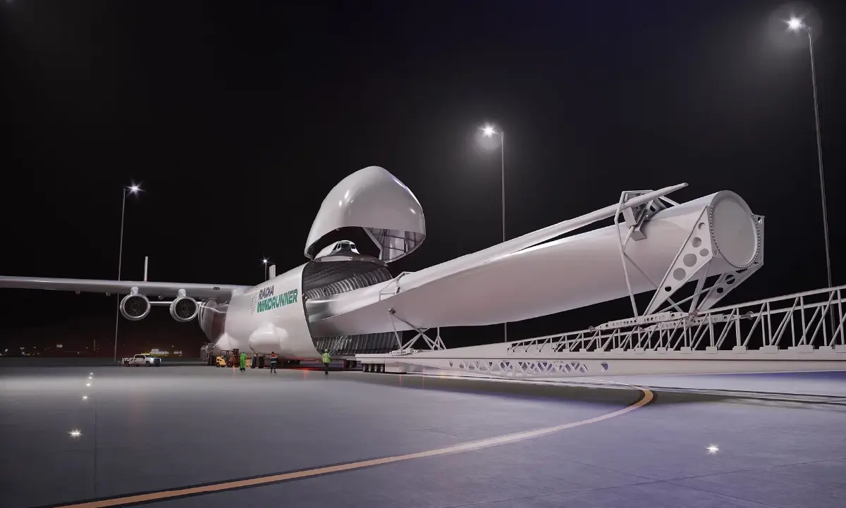 เปิดตัว ‘เครื่องบินลำใหญ่ที่สุดในโลก’ ใช้ขนส่ง ‘ใบพัดกังหันลม’