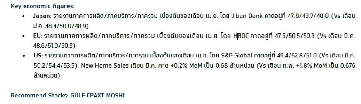 วิเคราะห์แนวโน้มตลาด : บล.กรุงไทย เอ็กซ์สปริง Composite PMI รายเดือน ของ US, EU, JP