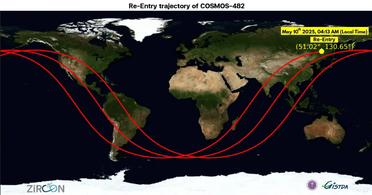 ชิ้นส่วนยานอวกาศ COSMOS 482 ตกสู่โลก 10 พ.ค.นี้ เช็กพิกัดจุดตก