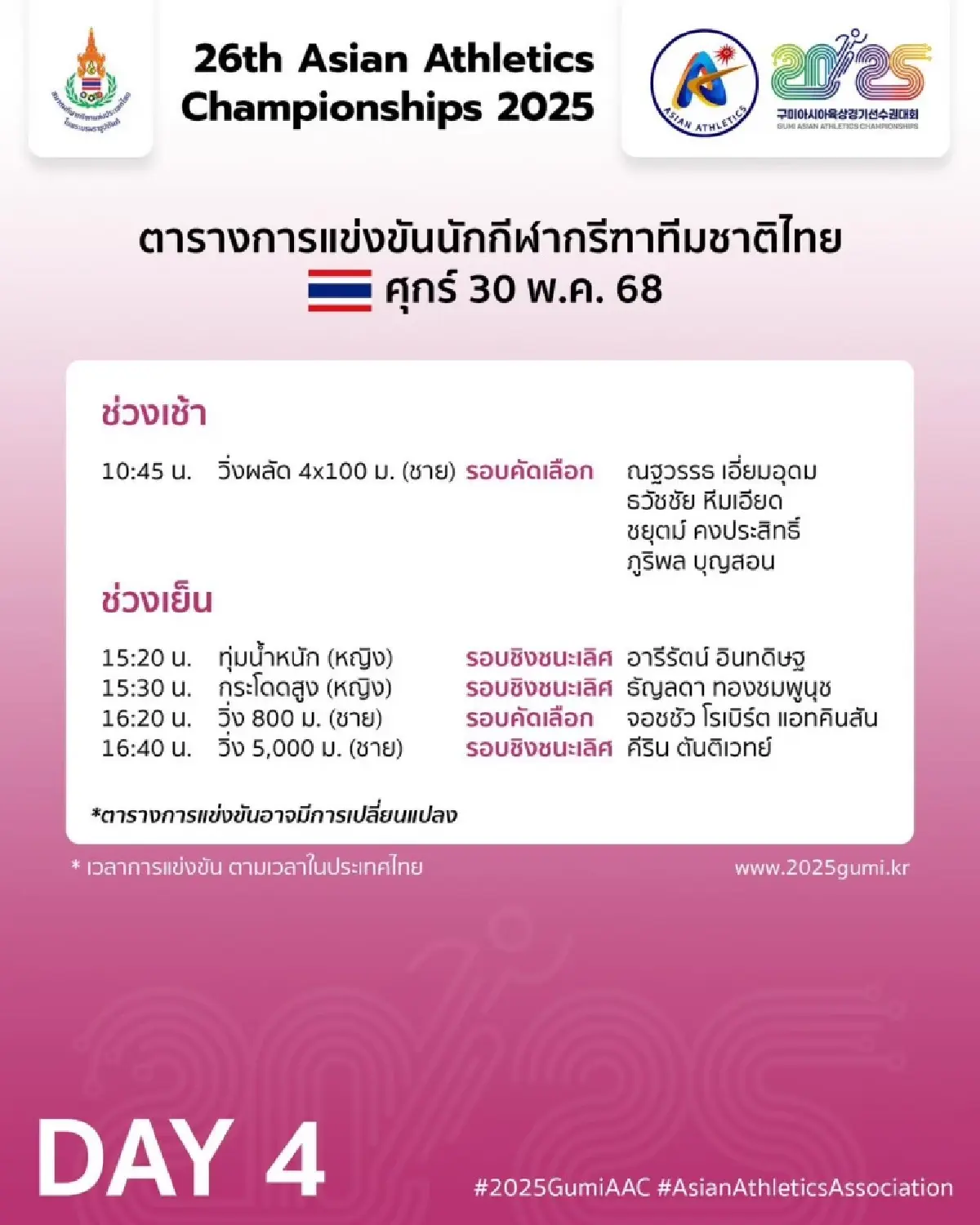 ลุ้นเหรียญทอง \'เทพบิว\' นำวิ่งผลัด 4x100 ชาย ทะลุรอบชิงแชมป์เอเชีย