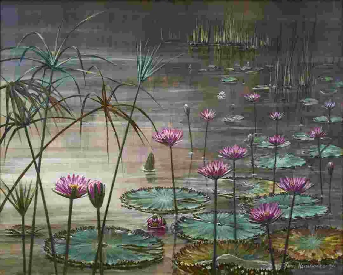 เบญจภาคีงานศิลปะไทย งามตระการภาพชุด ‘บึงบัว’ ทวี นันทขว้าง