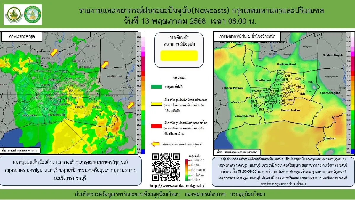ฝนตกไม่หยุด เททุกเขตกรุงเทพ นครปฐม นนทบุรี ปทุมธานี สมุทรปราการ ชลบุรี