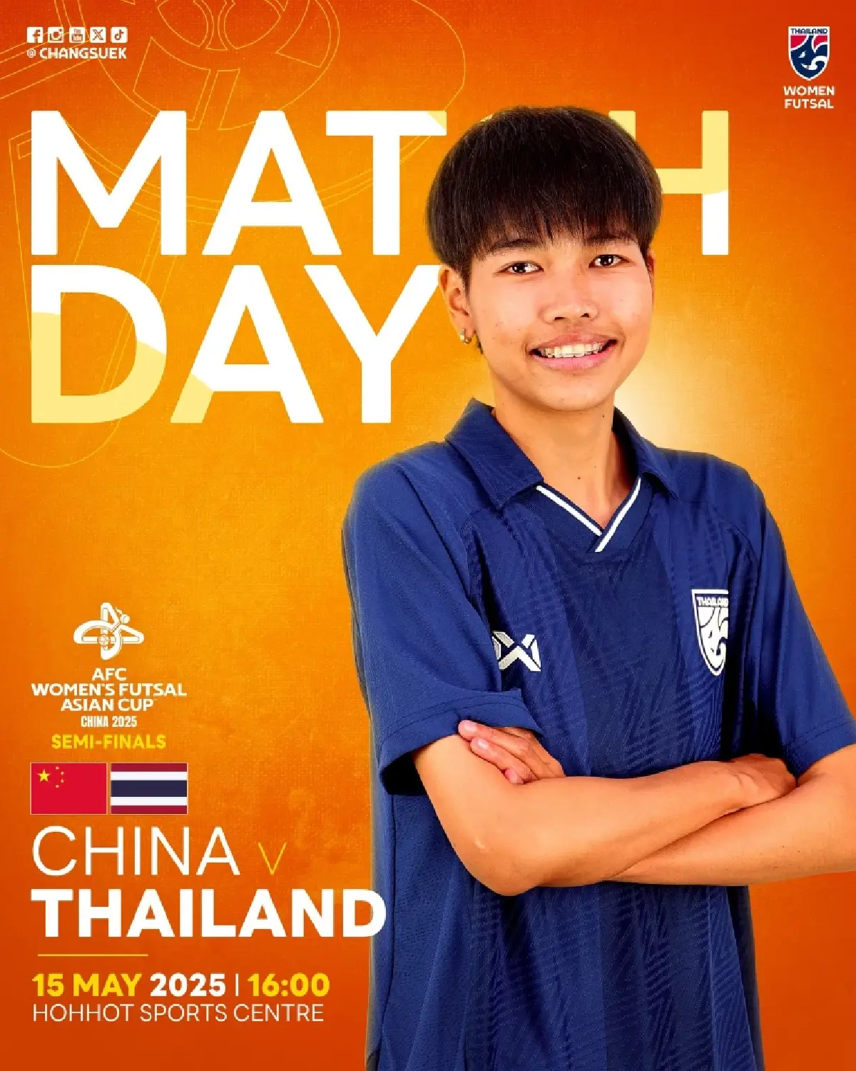 ถ่ายทอดสดฟุตซอล 'ทีมชาติไทย พบ จีน' รอบรอง ชิงแชมป์เอเชีย 2025