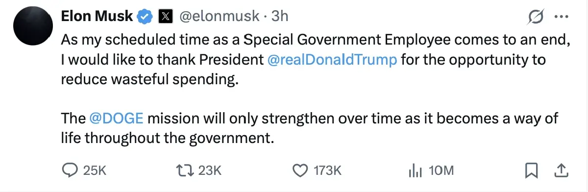 'อีลอน มัสก์' จ่อยุติบทบาทที่ปรึกษาทรัมป์ แล้ว DOGE จะเป็นยังไงต่อ ?