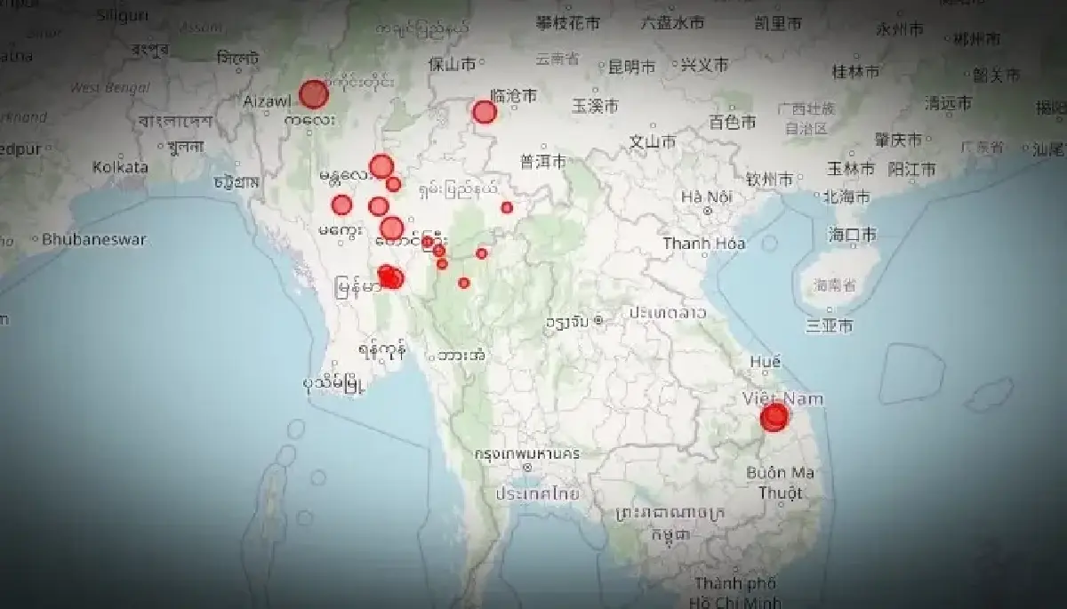 'แผ่นดินไหว' วันนี้ ไทย เมียนมา เวียดนาม จีน อินเดีย เช็กพื้นที่-แรงสั่นไหว