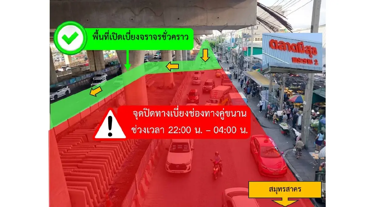 เช็กด่วน แจ้งปิดเบี่ยงจราจร ถนนพระราม 2 ฝั่งขาออก 3 พ.ค. - 31 ส.ค. 68
