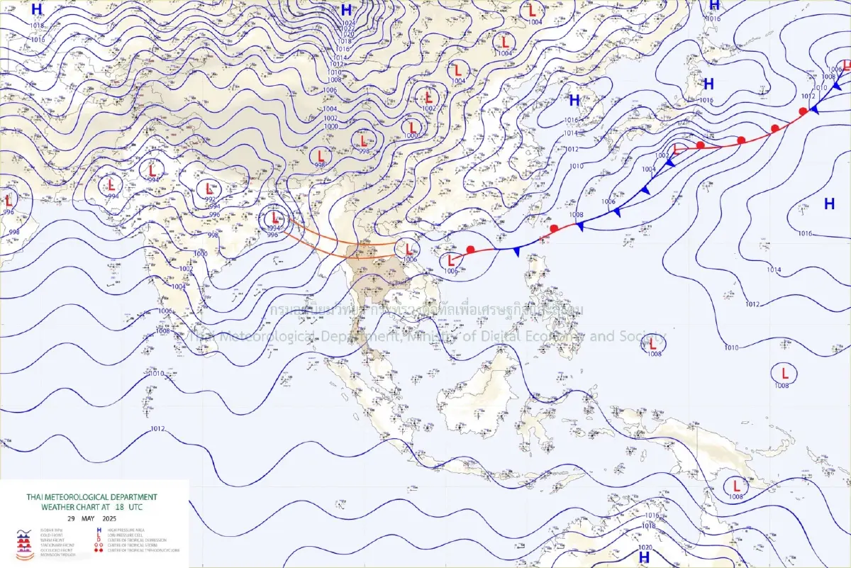 พายุฝนถล่มไทยวันนี้ ลมมรสุมตะวันตกเฉียงใต้พาดผ่าน กระทบเต็มๆ