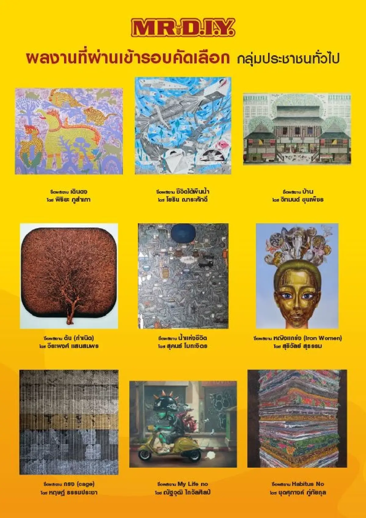 ประกาศผลรางวัลการประกวดจิตรกรรมร่วมสมัย MR.D.I.Y. ประจำปี 2568