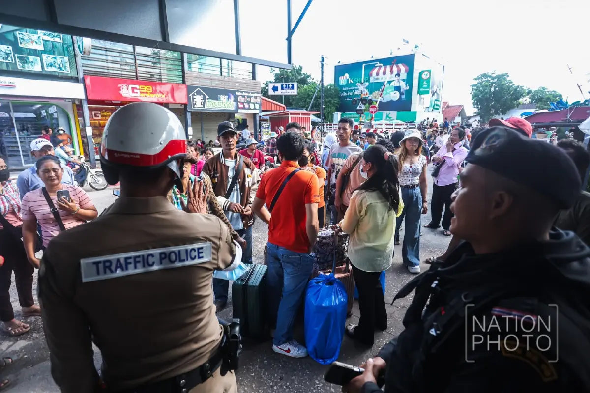 ปิดแล้ว ปิดด่านบ้านคลองลึก ห้ามคน รถผ่านเข้าออก คุมชายแดนสระแก้ว