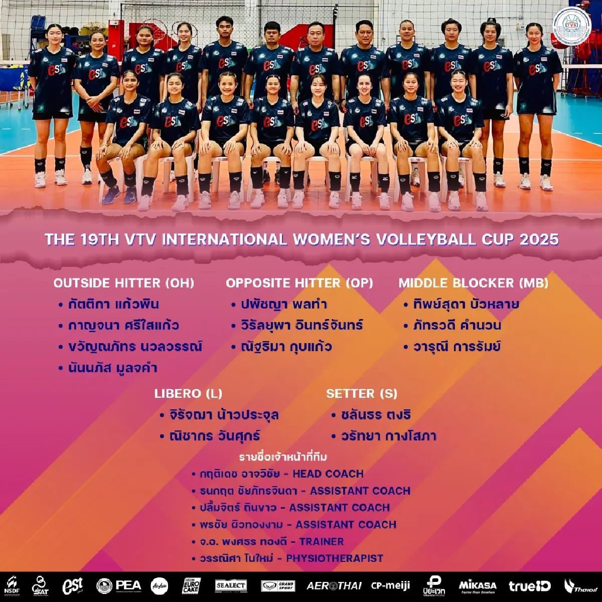 ถ่ายทอดสดวอลเลย์บอลหญิง 'ไทย พบ รัสเซีย' (โคราเบลกา) VTV Cup 2025