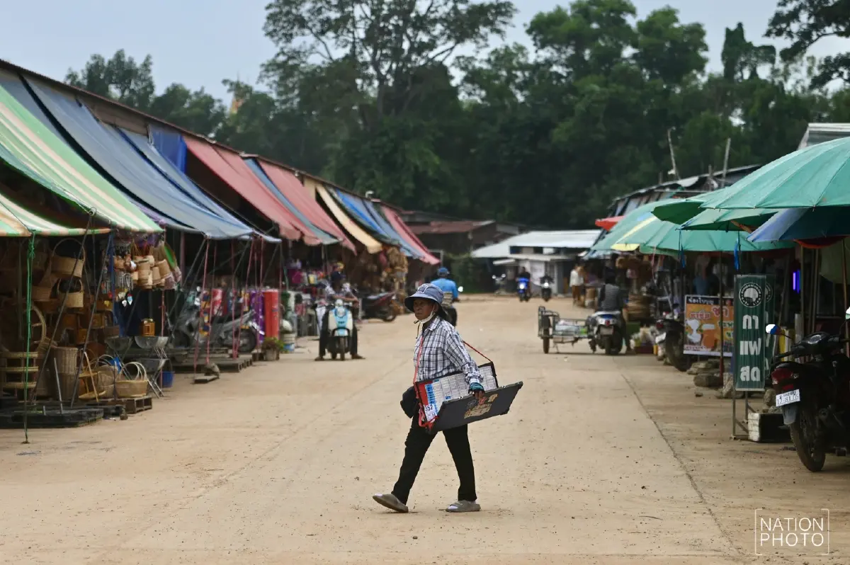 เผยภาพ 'ตลาดช่องจอม' เงียบเหงา หลังปรับเวลาเปิดด่าน 3 วัน/สัปดาห์