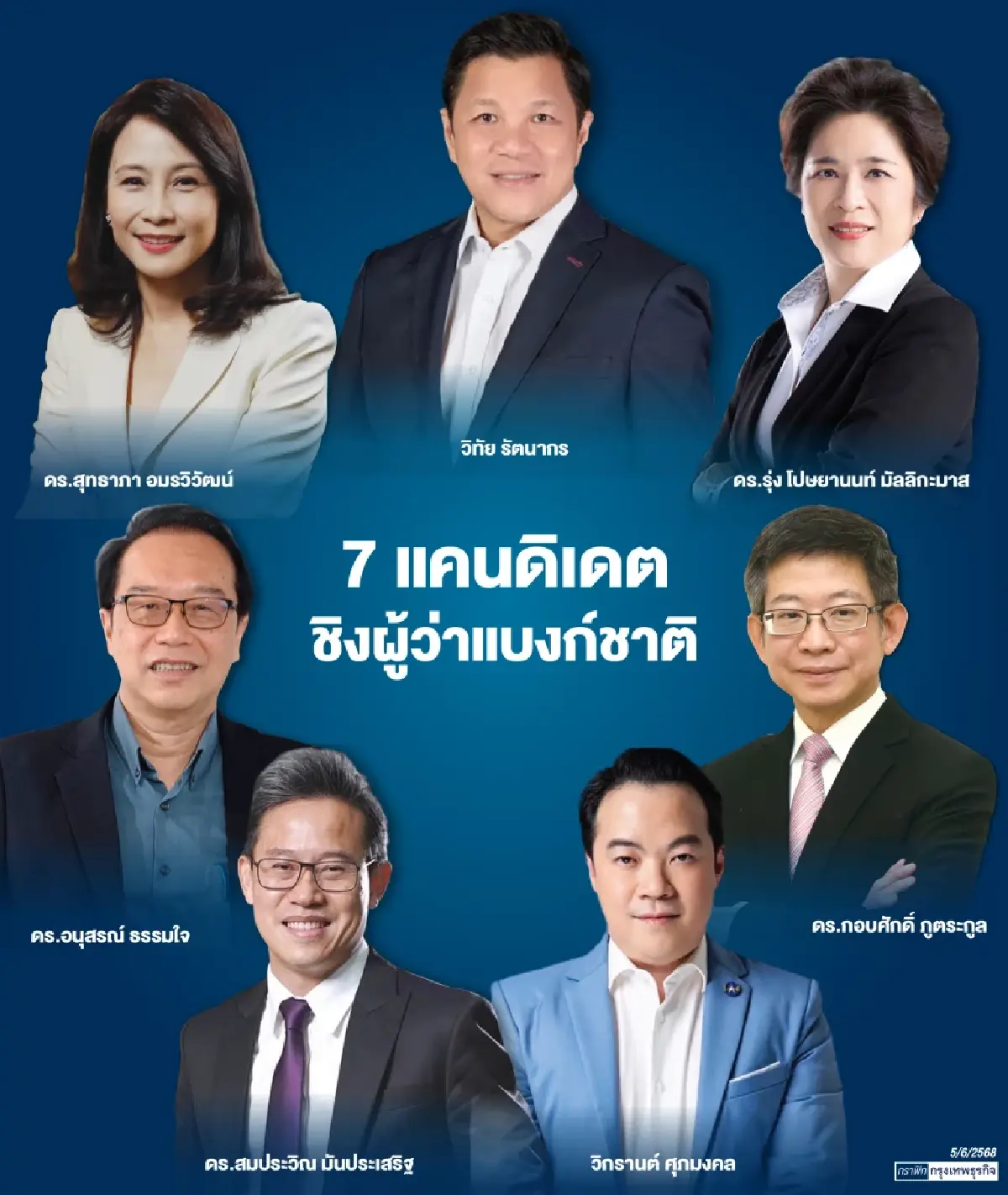 7 รายชิงผู้ว่าแบงก์ชาติคนใหม่ จับตาแสดงวิสัยทัศน์ 24 มิ.ย.