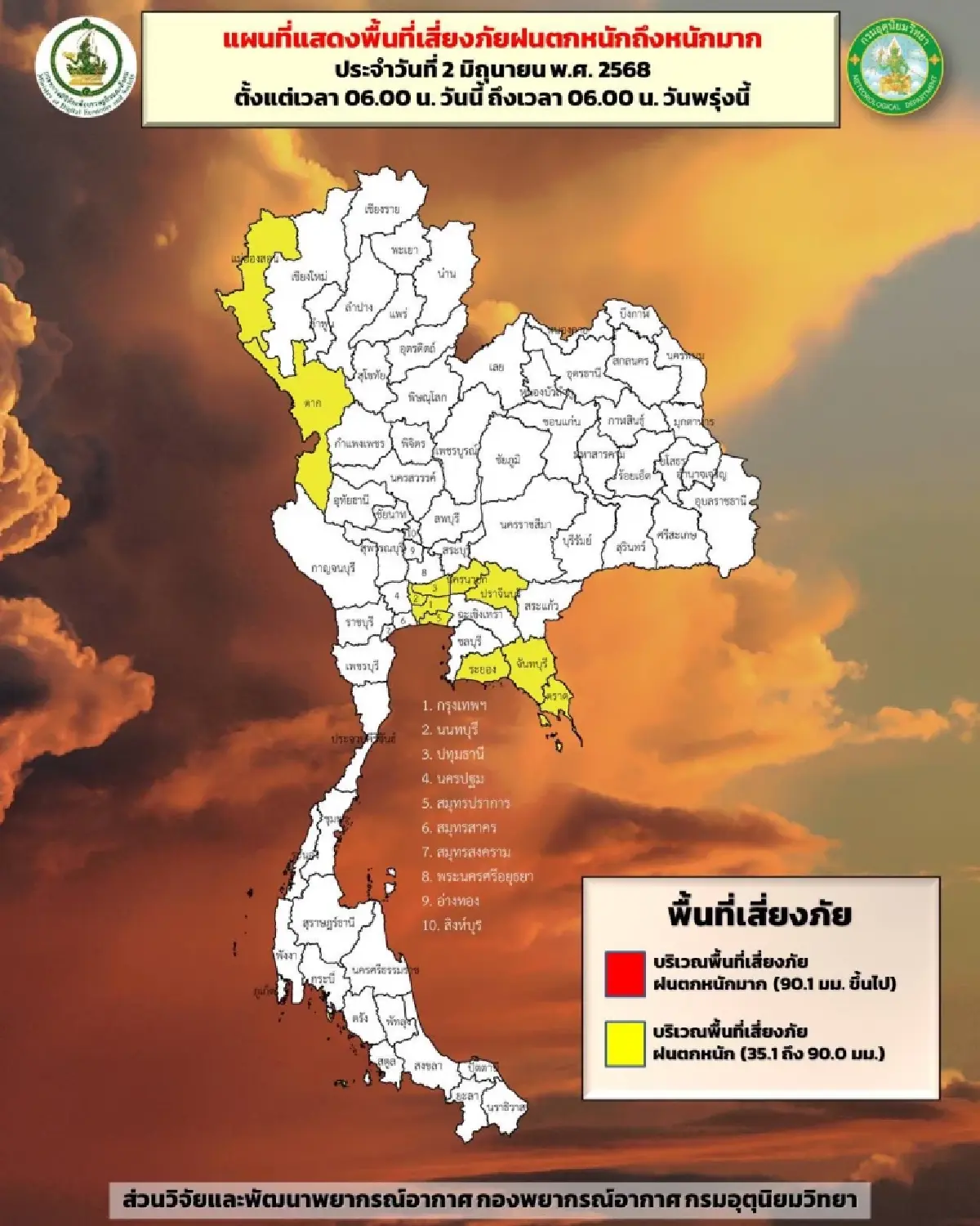 กรมอุตุ เตือน อากาศวันนี้ ไทยฝนตกหนักกว่าเมื่อวาน กทม. โดนเต็มๆ 70%