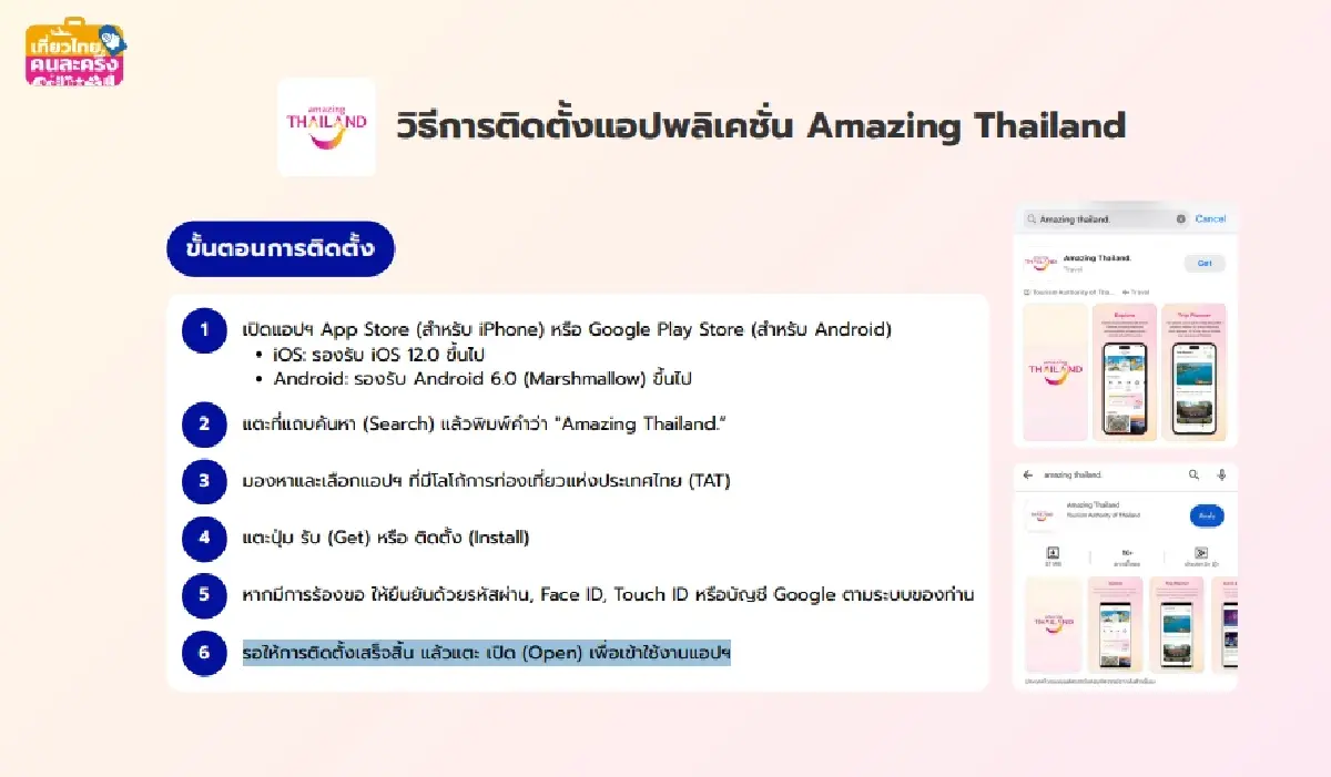 เที่ยวไทยคนละครึ่ง วิธีลงทะเบียน เข้าระบบ amazing thailand รับสิทธิ