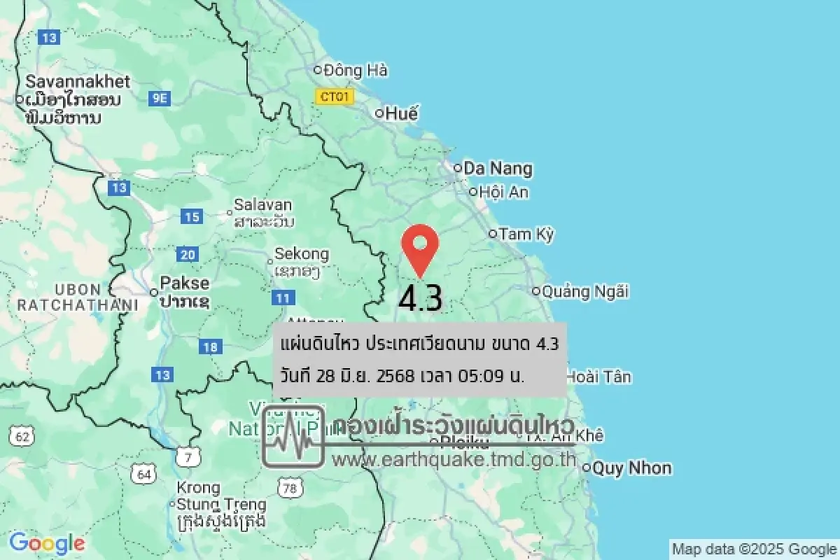 แผ่นดินไหวเมียนมา-เวียดนาม รัศมีใกล้ไทย ห่างร้อยกว่ากิโลเมตร