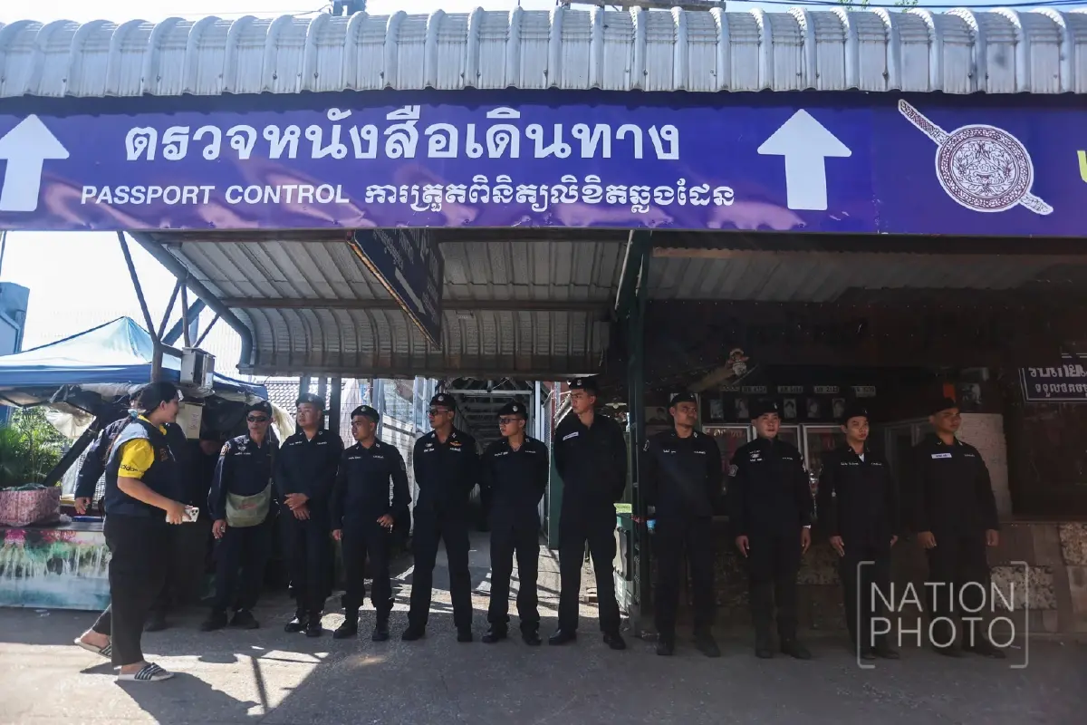 ปิดแล้ว ปิดด่านบ้านคลองลึก ห้ามคน รถผ่านเข้าออก คุมชายแดนสระแก้ว