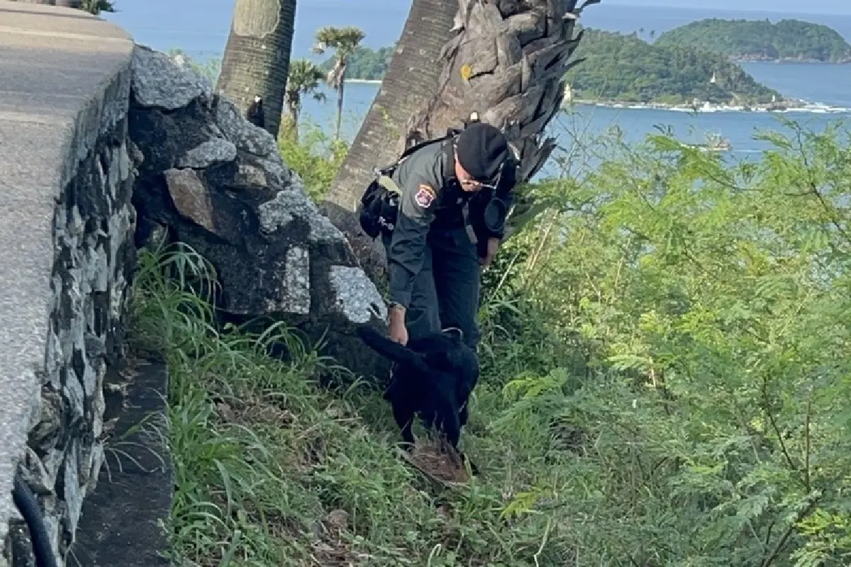 EOD ปิดล้อมแหลมพรหมเทพ ตรวจวัตถุต้องสงสัย หลังจับผู้ต้องหาคาด่าน