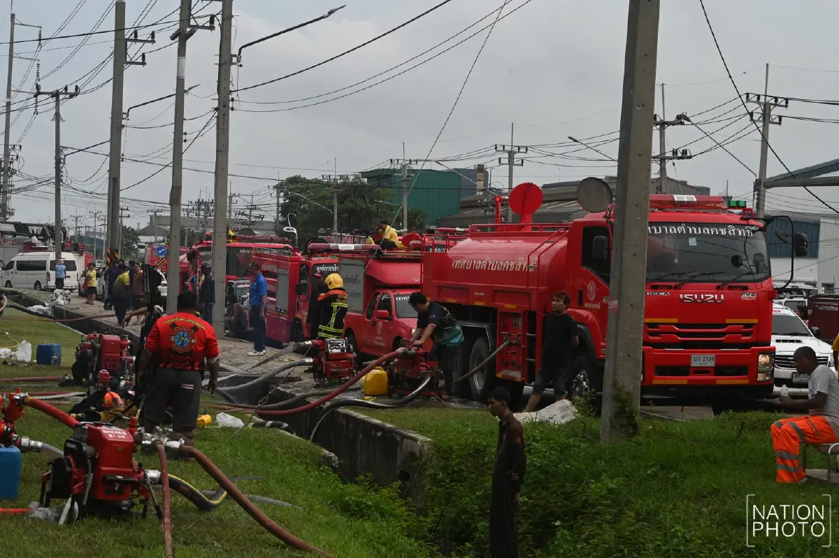 อัปเดต! เหตุไฟไหม้โรงงานทิชชู สระบุรี เร่งค้นหา 10 ผู้สูญหาย