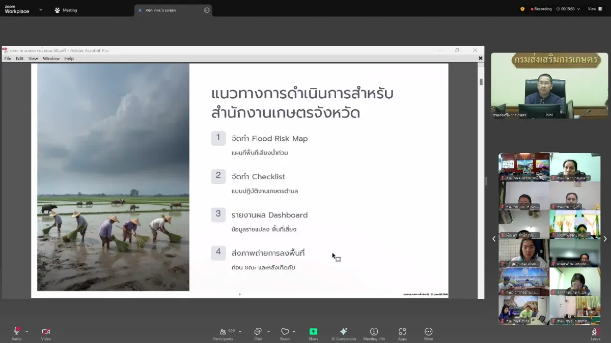 กรมส่งเสริมการเกษตร ยึด4 แผน  ลดผลกระทบน้ำท่วมพื้นที่การเกษตร